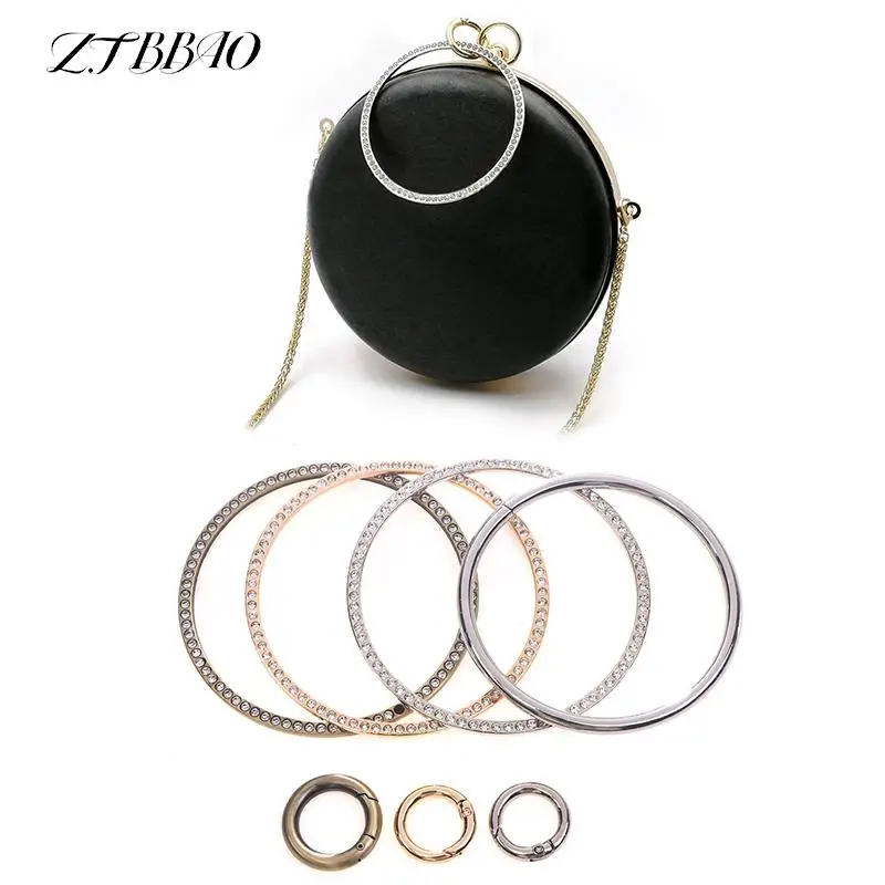 1PCS Round Metal Handbag Handle Frame For Bag Handles Replacement Purse DIY Making Purse Hardware Accessories