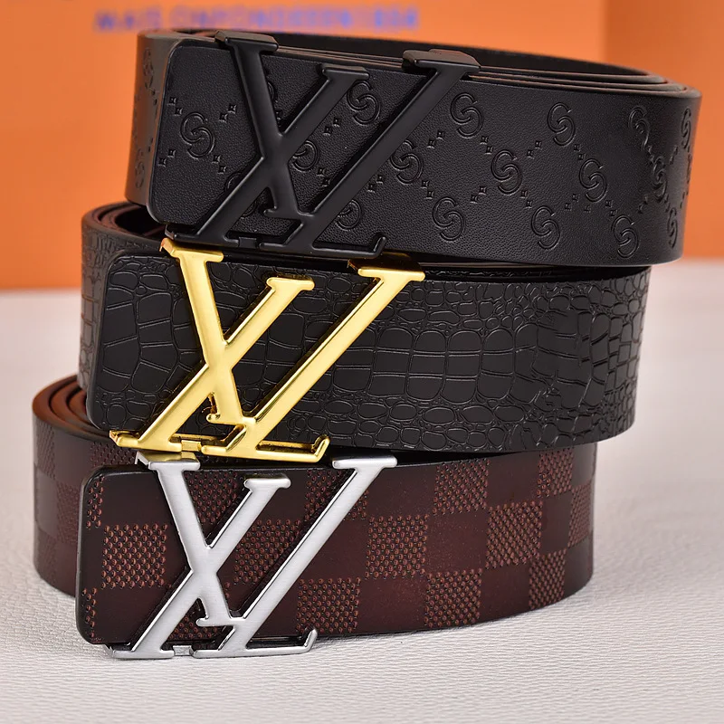 2025 nuevo cinturón alargado para hombres cinturón de vaca de moda hebilla de diseñador famoso cabeza hebilla de cinturón de acero inoxidable 3,8 cm gratis por Global