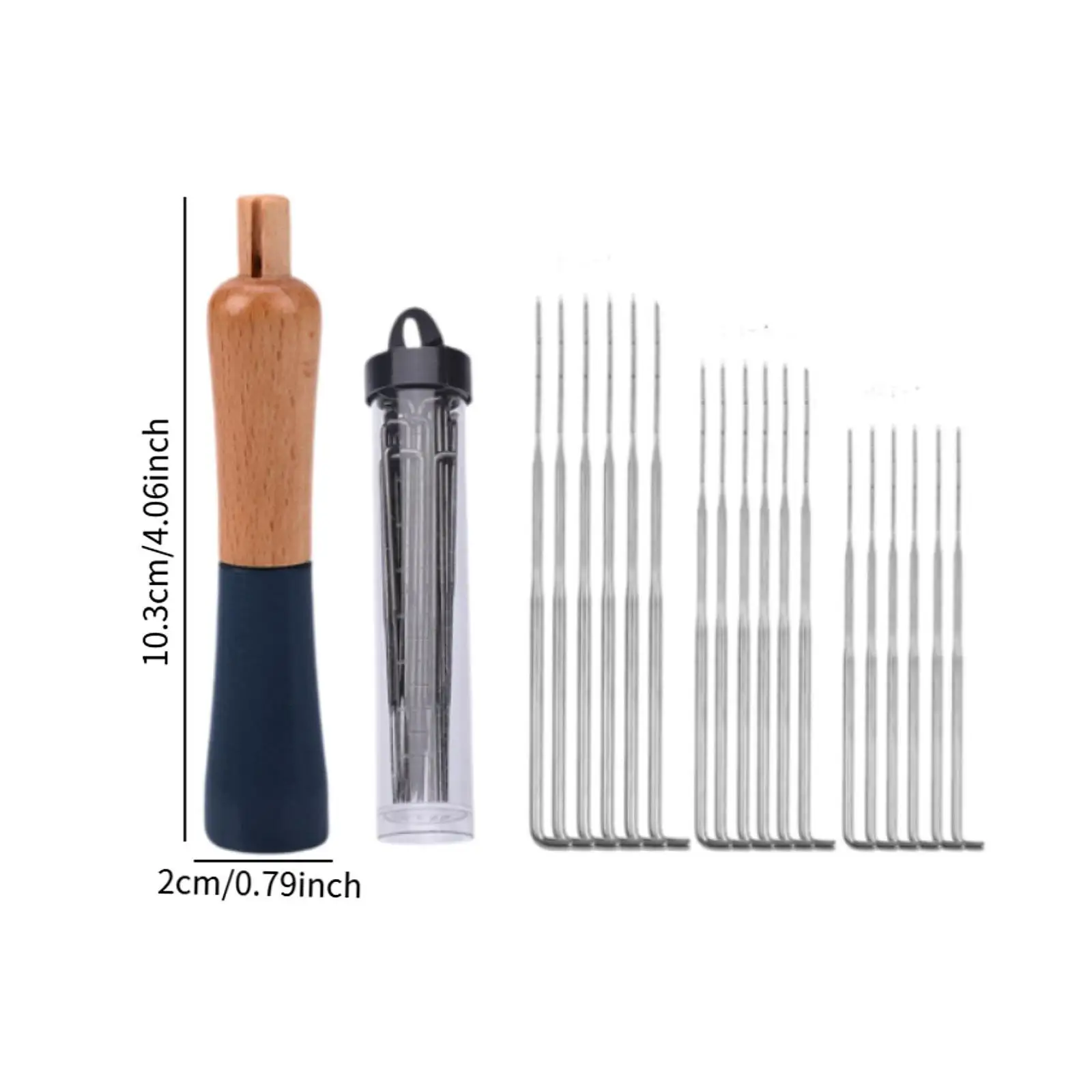 Ergonomic Wood Handle Felting Needle Tool Set 30 Versatile Wool Feltings Kit for Toys