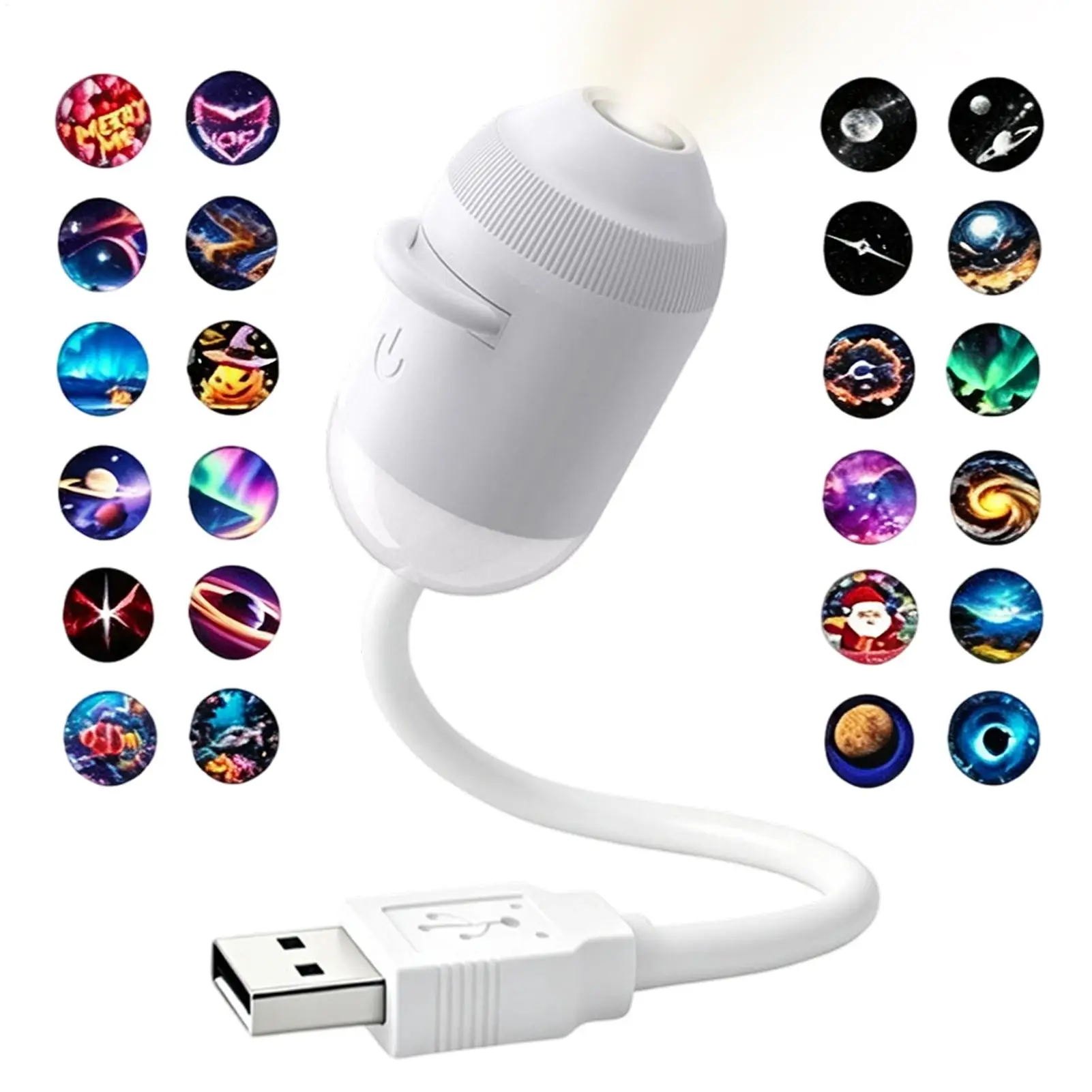 HD Holographic Night Light 2in1 Galaxy Star Design Projector with Eye Protection USB Powered for Bedroom Car Perfect Christmas