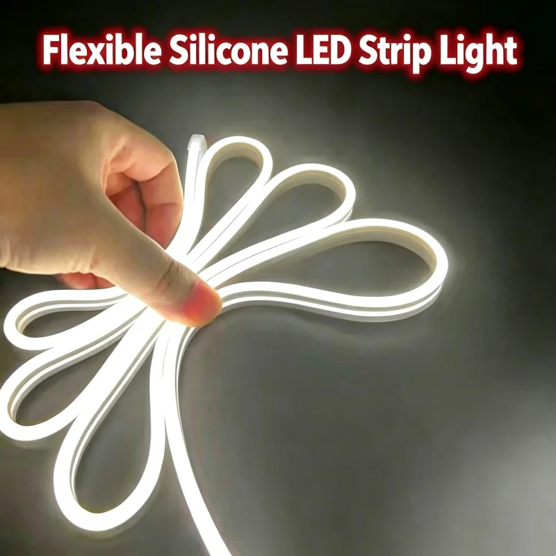 Ultra Narrow LED Silicone Strip Light 4*8mm Waterproof Embedded Flexible LED Tape 12V Super Bright For Background Outdoor Decor
