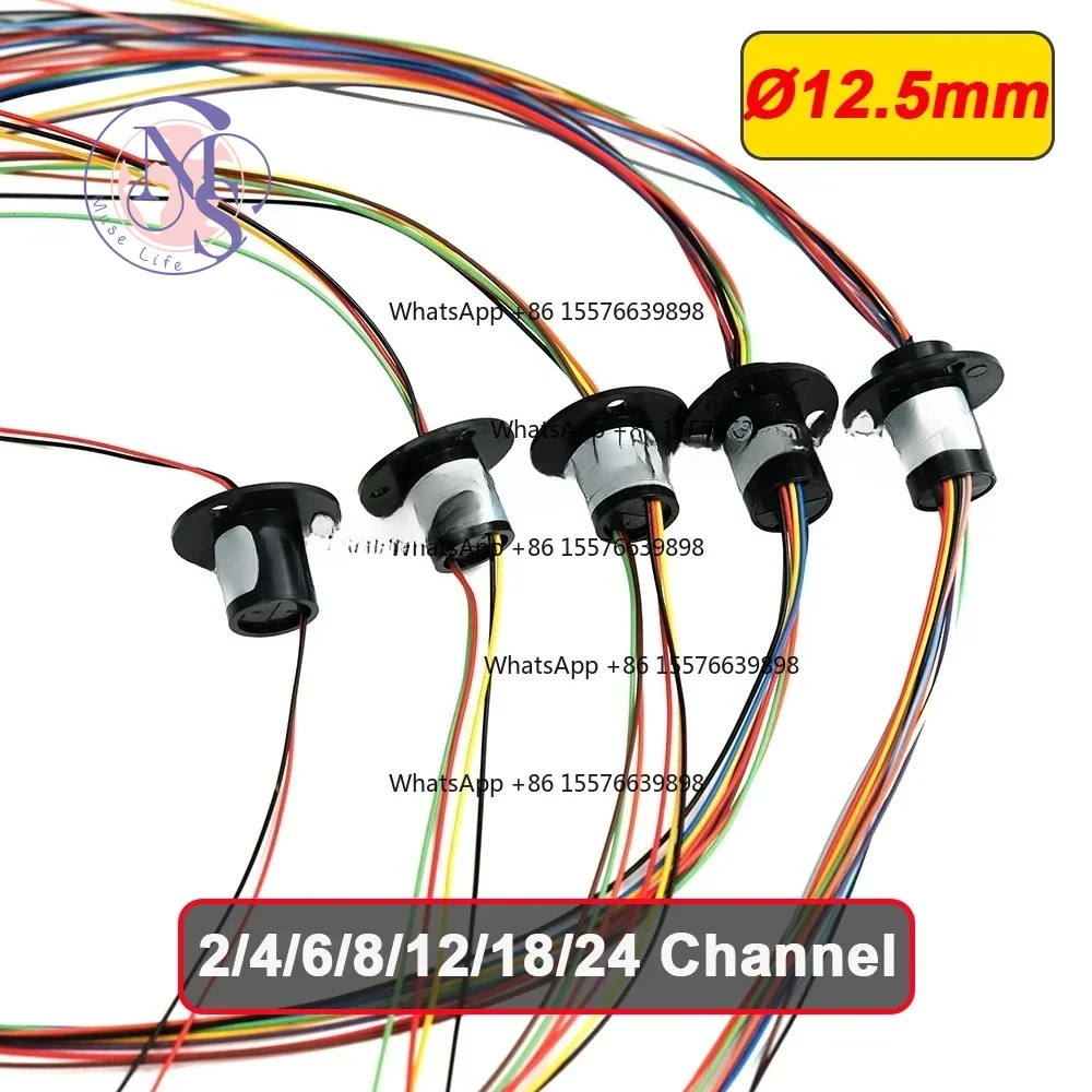 ZOCI-FOR-2A Micro Slip Ring 2 4 6 8 12 18 24 Channel 12.5mm 15.5mm Collector Ring Replacement Parts