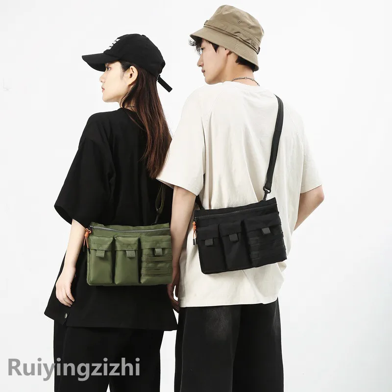 Bolsos de mensajero tácticos de nailon Unisex, chaleco informal de estilo Hip Hop, bolso de hombro con función táctica para teléfono