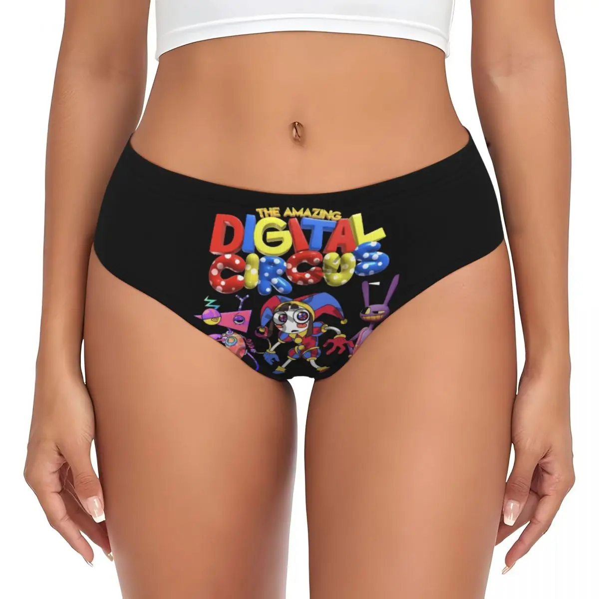 Custom Women The Amazing Digital Circus Poster Brief Panties Female Stretch Underwear Underpants