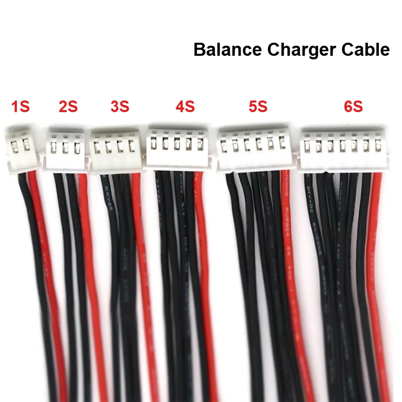 

10pcs Lipo Battery Balance Charger Single Head Silicon 22AWG Cable 1S-8S IMAX B6 Connector Plug 10/15/20/25/30/50cm Wire