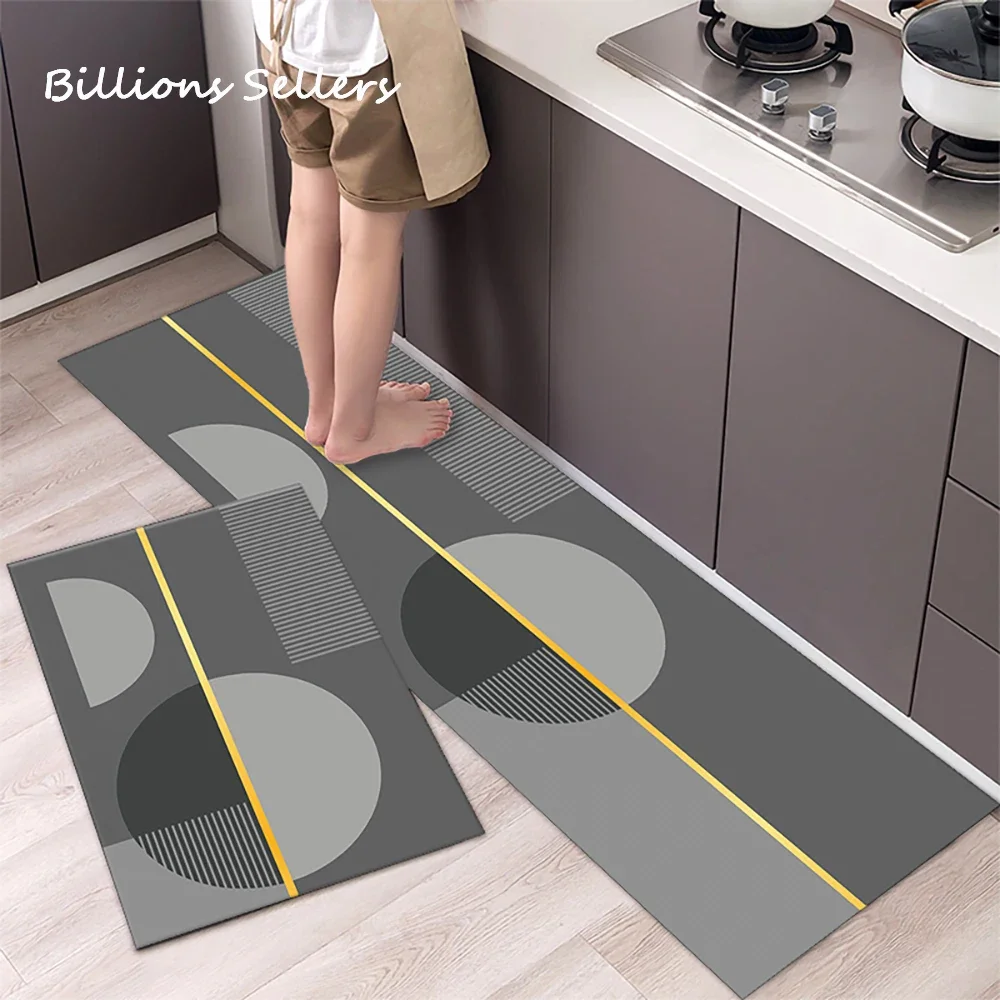 Kitchen Mat Bathroom Carpet Floor Mat Washable Anti Slip Entrance DoorMat Bedroom Living Room Long Bedside Area Hallway Soft Rug