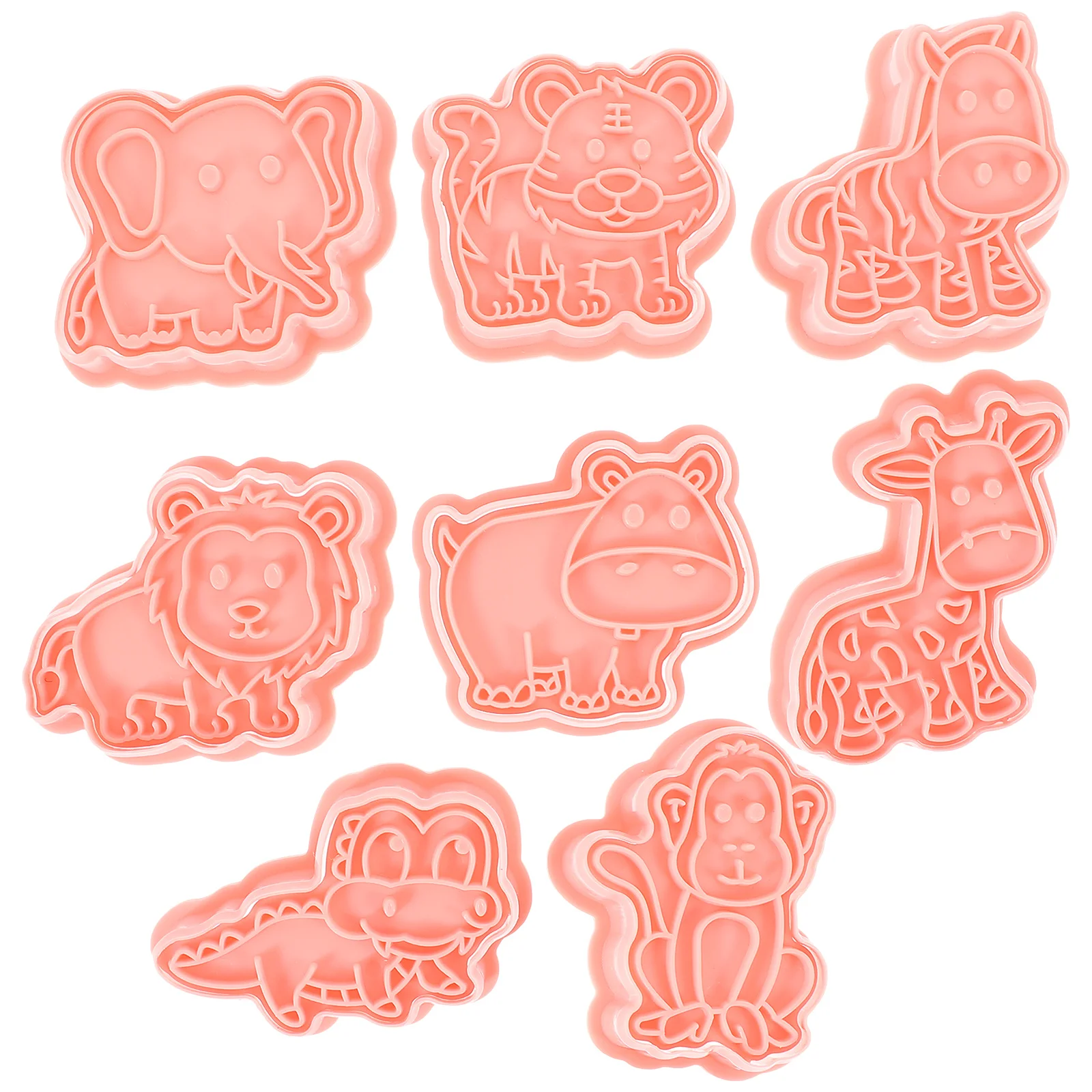 

8pcs Animal Cookie Molds Baking Supplies Reusable Plastic Mold For Diy Chocolate Dessert Making Cartoon Baking Tool