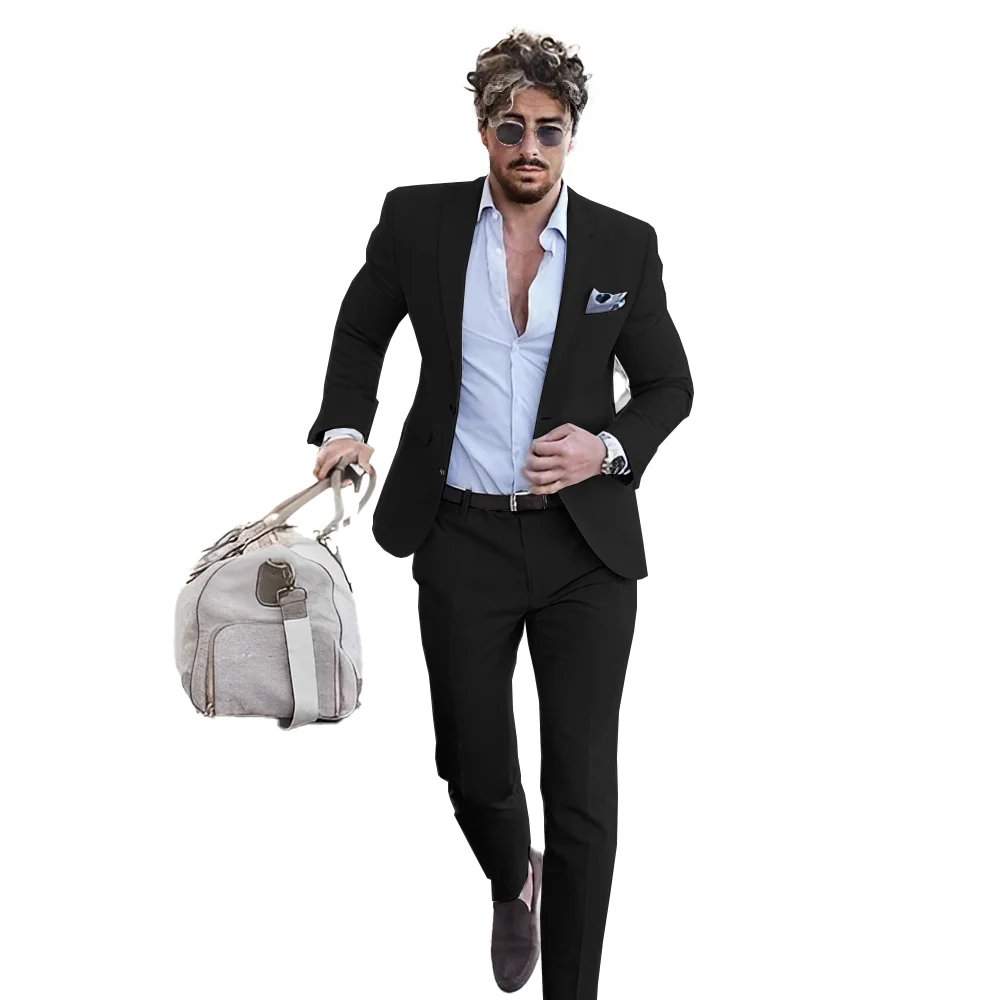 Ivory Men's Suit Slim Fit Jacket Pants Two Piece Suit Business Formal Work Suit Party Wedding Tuxedo Groom