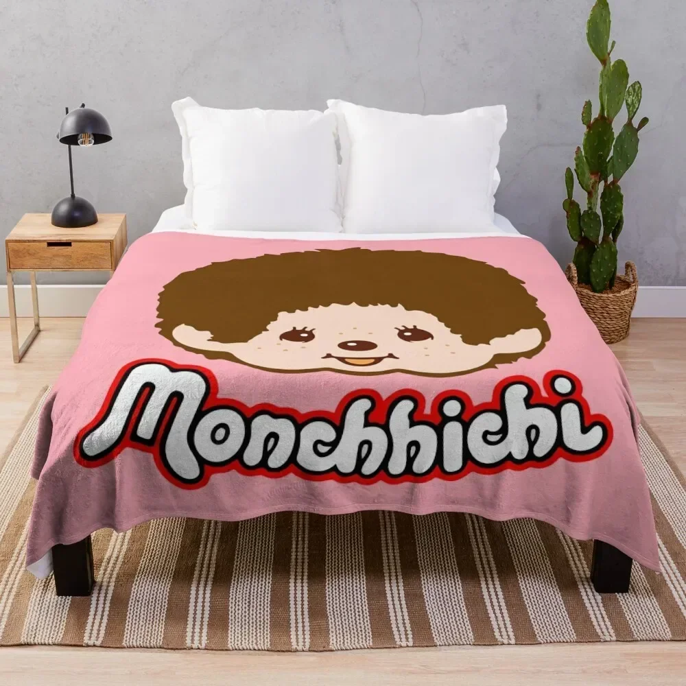 

Monchichi - Pink Throw Blanket blankets ands manga Soft Big Bed linens Blankets