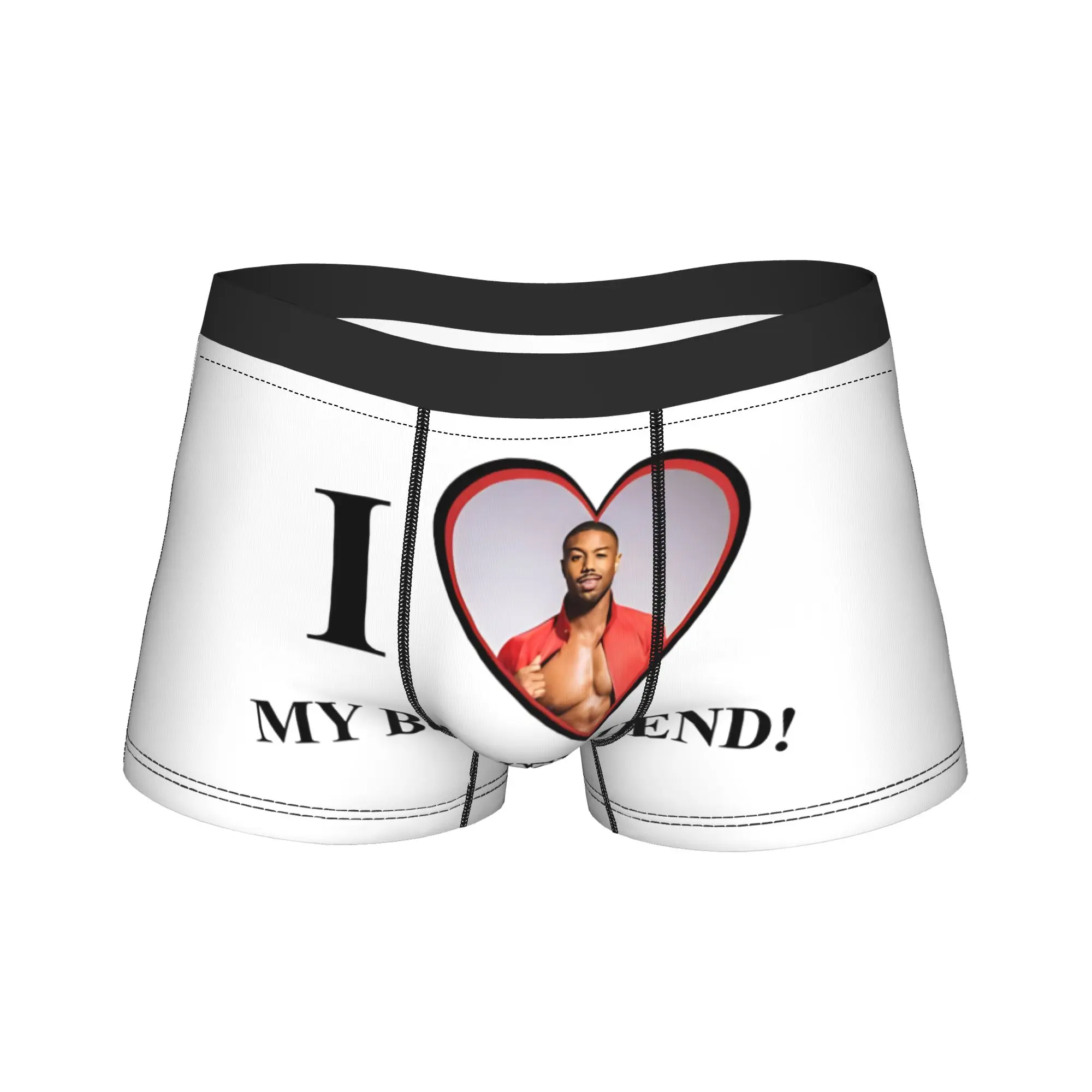Calzoncillos Boxer Michael B. Jordans I Love My Boyfriend, Ropa Interior Masculina Clásica con Estampado, Talla Grande