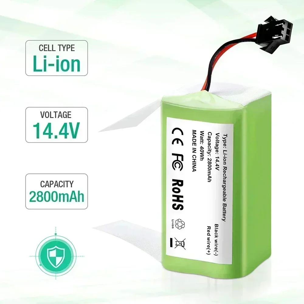 New 14.4V 6800mAh Li-ion Rechargeable Replacement Battery Compatible with Ecovacs Deebot N79S N79 DN622 Eufy RoboVac 11 11S