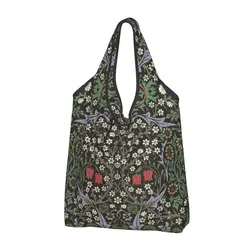 Printing Vintage William Morris Floral Plants Pattern Tote Shopping Bags Portable Shopper Shoulder Bohochic Flowers Handbag