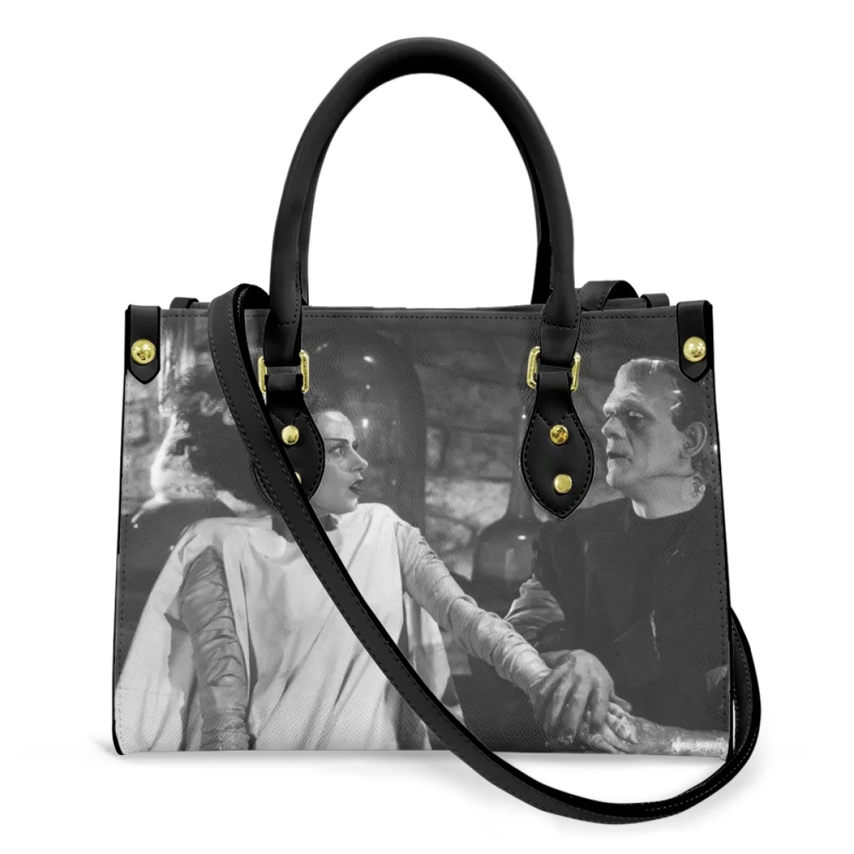 Bride of Frankenstein Pattern Woman's Leather Crossbody Bag Large Capacity  Handbag Casual for Ladies Elegant Totes New Fashion