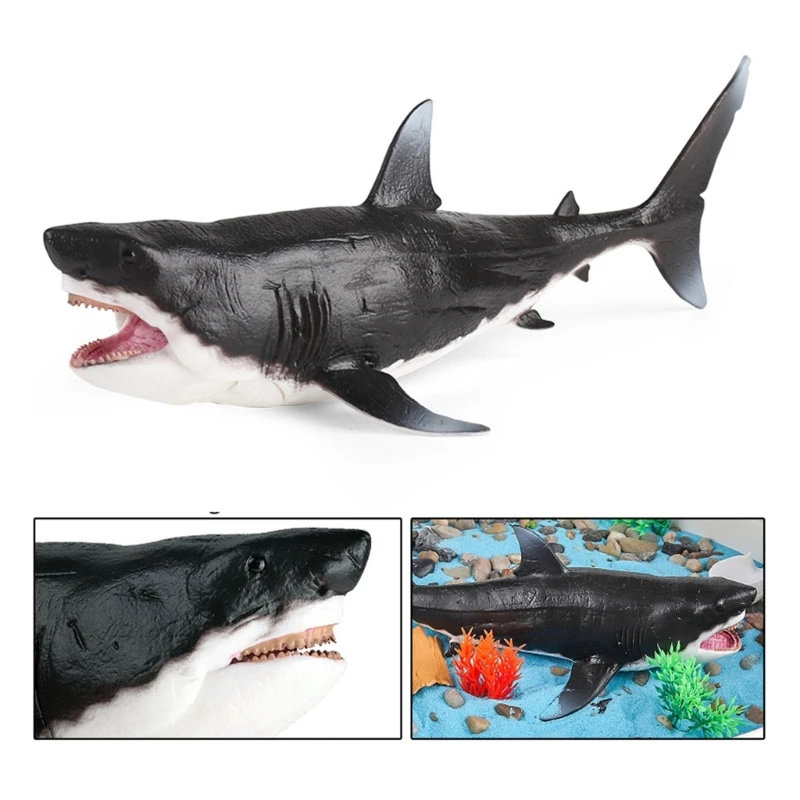 Realistic Large Megalodon Figurine Perfect for Home Decor Office Display Authentic Megalodo Figure Elaborate Photo Props