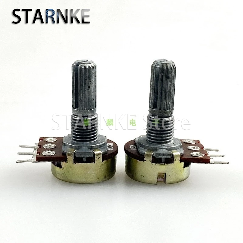 3PCS 16 Type WTH48 Stepping Single Carbon Film B20K Power Amplifier Audio Speaker Volume Potentiometer B203 Flower Shaft 20mm