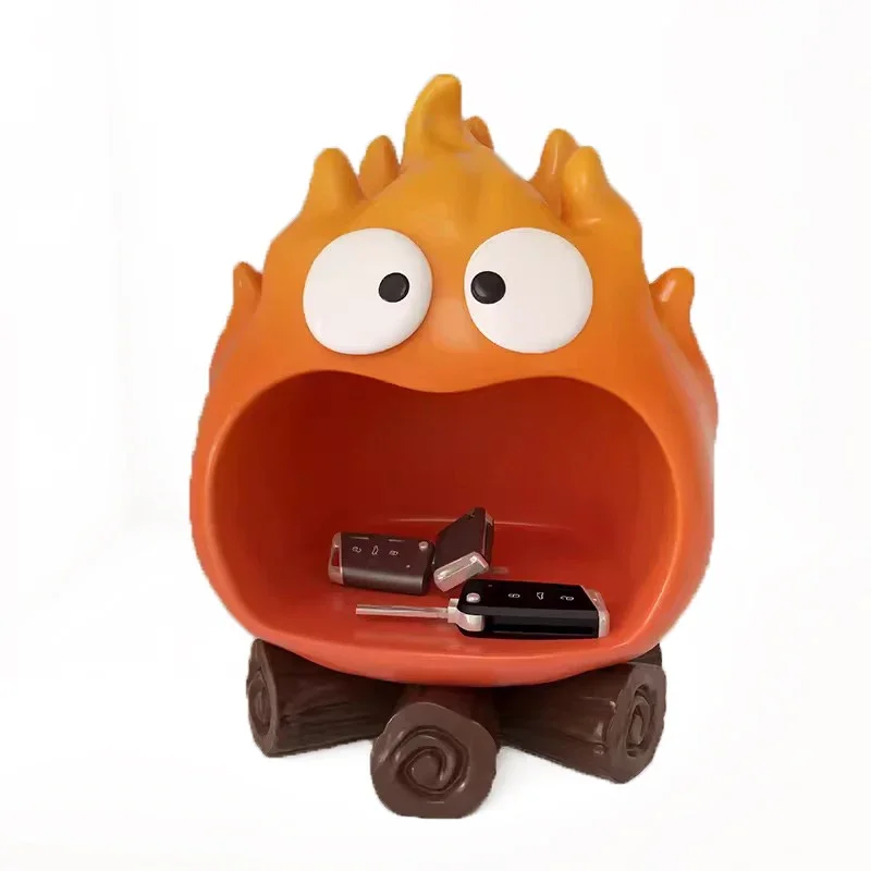 New Calcifer Fire Desktop Decoration Creative Home Living Room Porch Key Storage Tray Cartoon Snack Organizer Table Ornaments