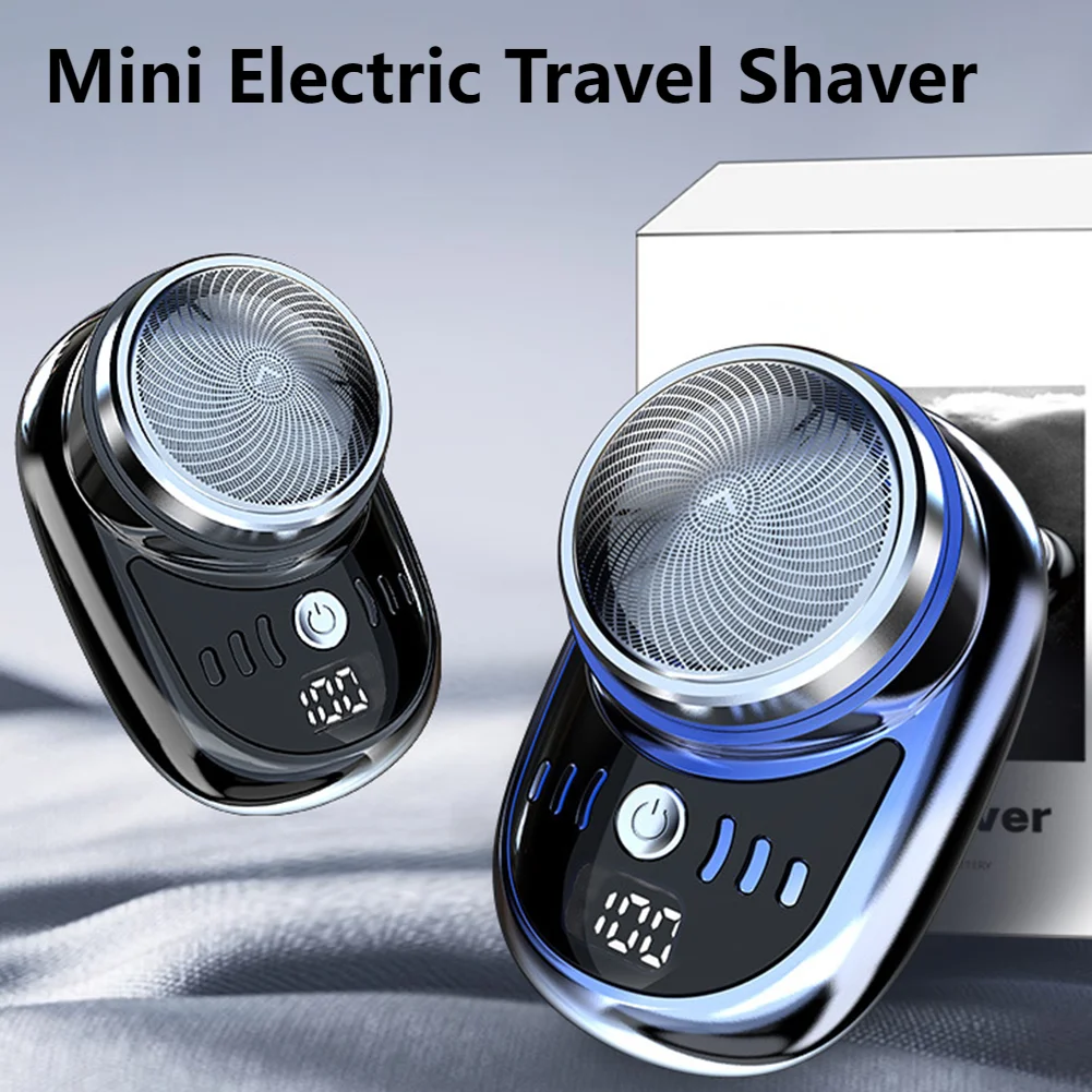 2/1PCS Mini Electric Shaver USB Charging Pocket Travel Razor Portable Wireless Detachable Shaver Digital Display Beard Razor