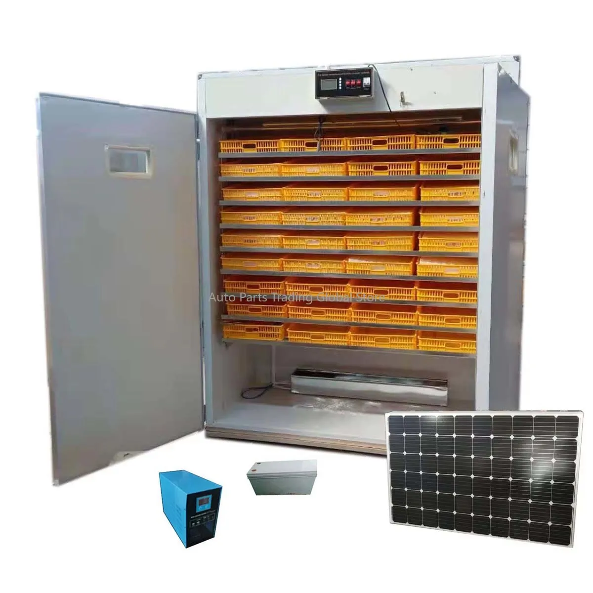 99% Hatching Rate Automatic High Productivity Intelligent 2112 Chicken Eggs Solar Incubator With Full Set Solar System HJ-SI8