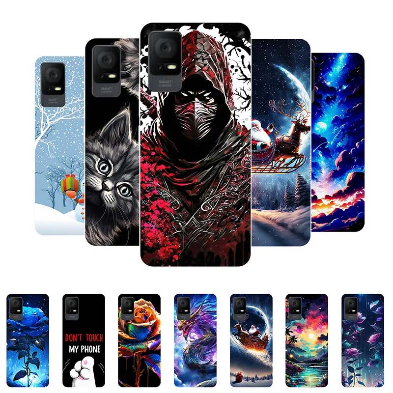 Silicone Case Cover For TCL 406 406S Bumper Marble Cat TPU Soft Phone Case for TCL 406 T506K TCL406 406S Back Cover Fundas