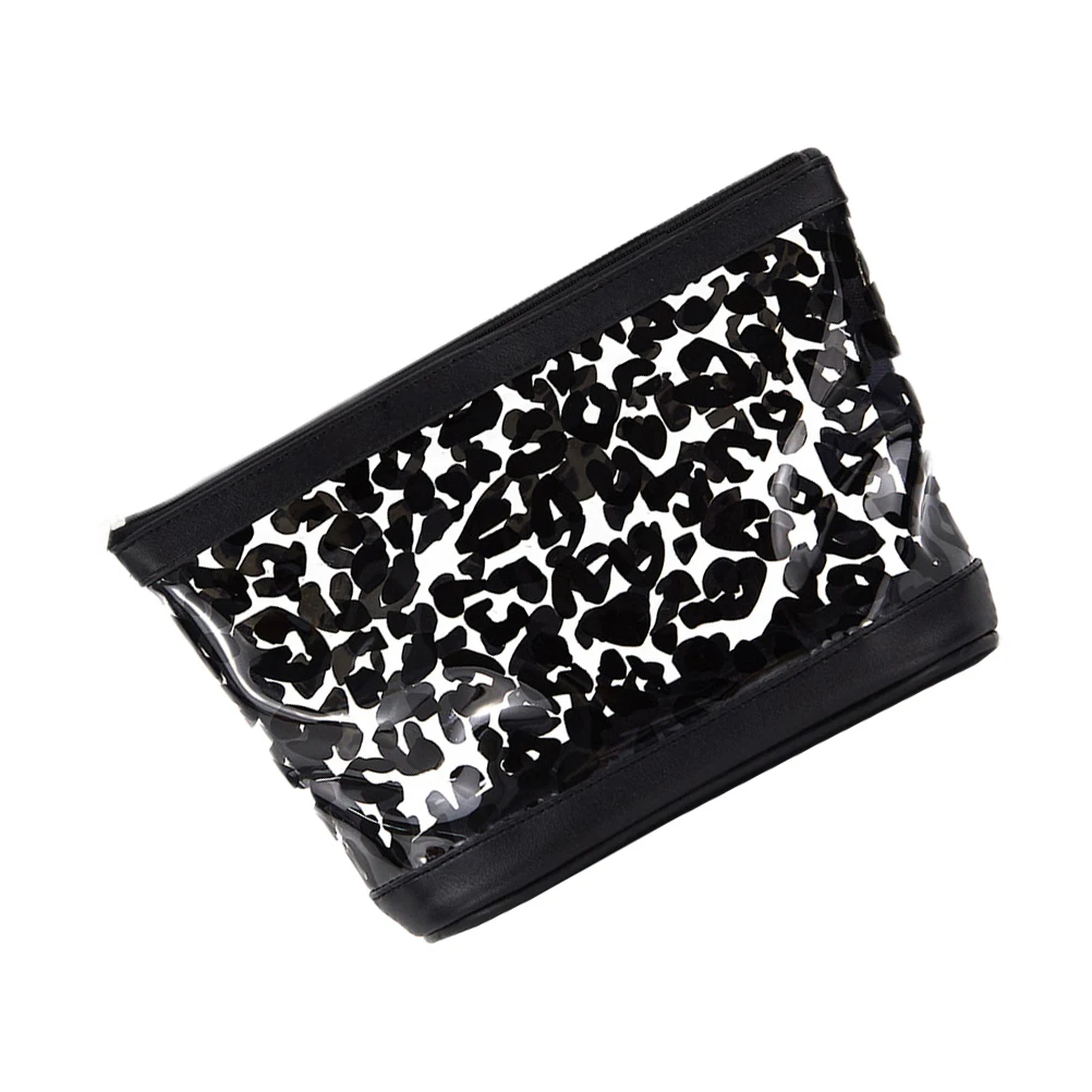 

Leopard Print Makeup Bag Transparent PVC Storage Travel Cosmetics Portable Zipper Pouch Large Space Toiletries ganizer