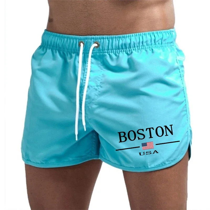 

Новое поступление, мужские модные шорты Boston с принтом, летние пляжные повседневные модные спортивные шорты для бега в тренажерном зале, шорты для фитнеса