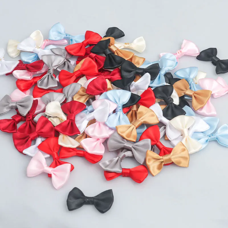 50 Stück/Set Satinband-Schleifen Polyester-Schleifen-Applikationen für DIY-Nähprojekte, Hochzeitsdekoration, Haarspangen und Kleidungszubehör – Detail 6