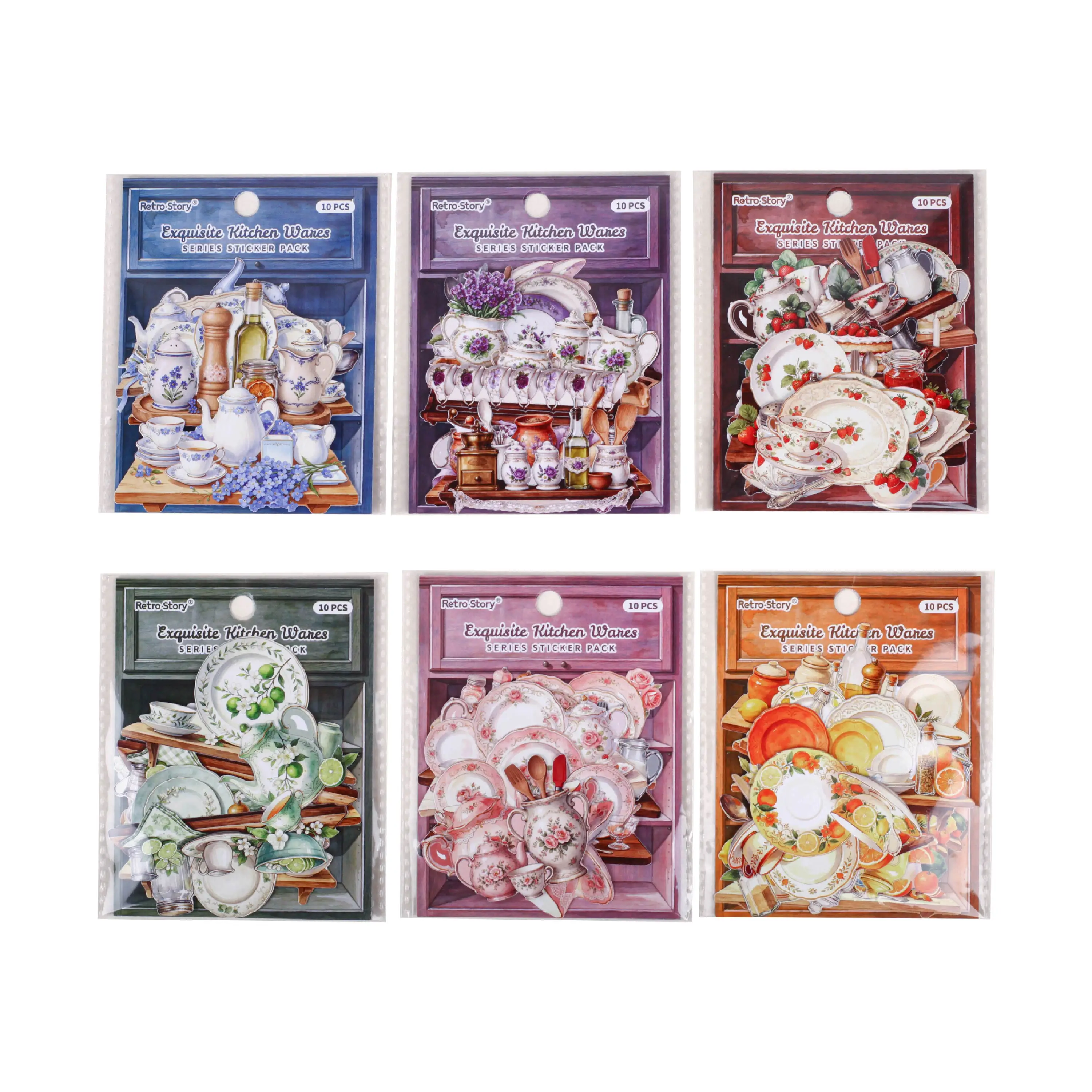 JIANWU Vintage Kitchenware Flower Fruits Landscape Sticker Creative DIY Journal Material Collage Scrapbooking Stationery view 6
