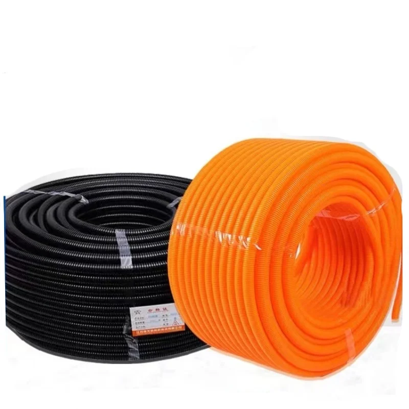 1/5/10M 7.5mm-34.5mm PP Insulated Corrugated Pipe Wire Hose Threading Hose Plastic Corrugated Pipe Protective Sleeve