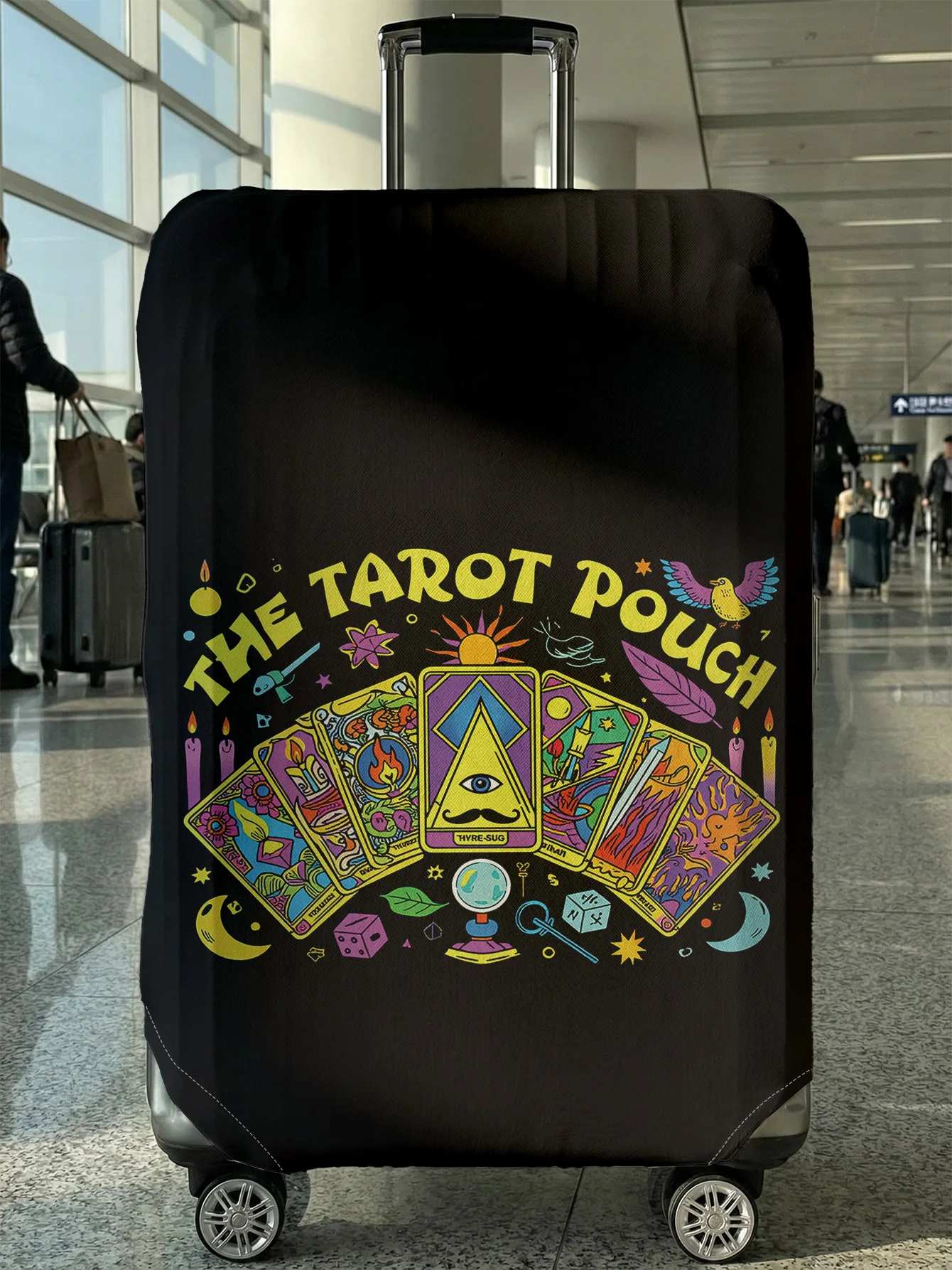 

Tarot card fun luggage protection cover, suitable for 18-32 inch luggage covers, luggage handle gloves, travel accessories