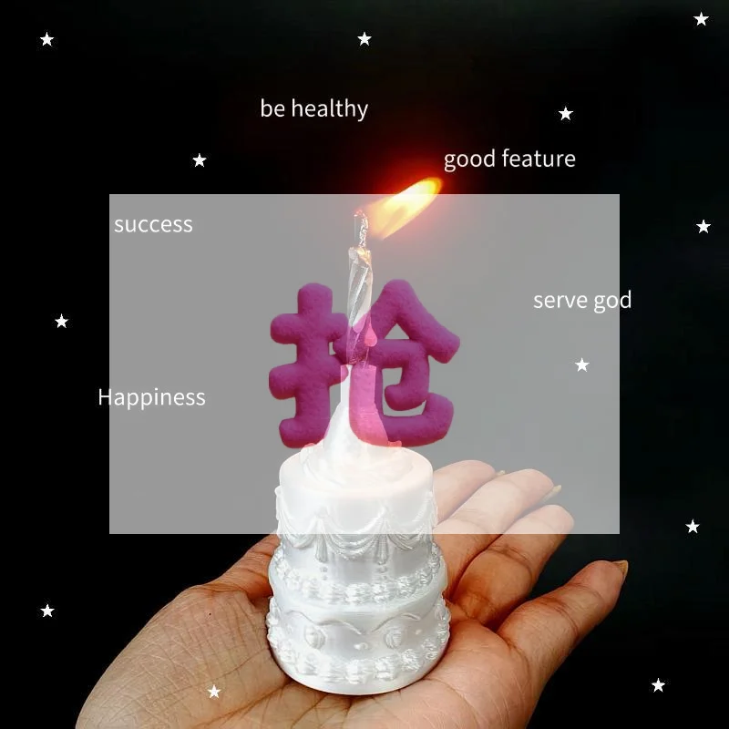 Birthday Cake Opening Ring With Candle Photo Props 3D Cake Shape Ring Cute Party Decor Finger Ring For Birthday Celebration