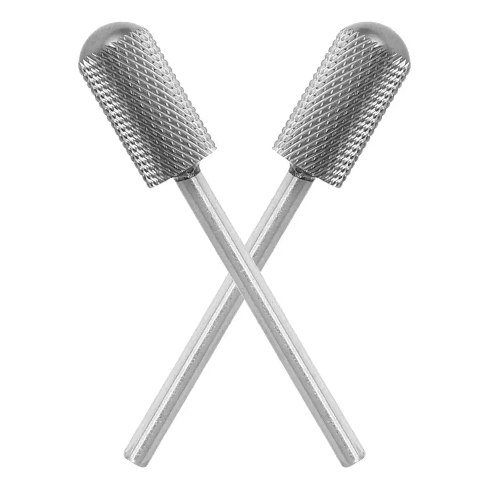 

2Pcs Carbide Nail Drill Bits Cylindrical Round Head for Cuticle Cleaner Gel Polish Remover Nail Prep Grinding Head Portable