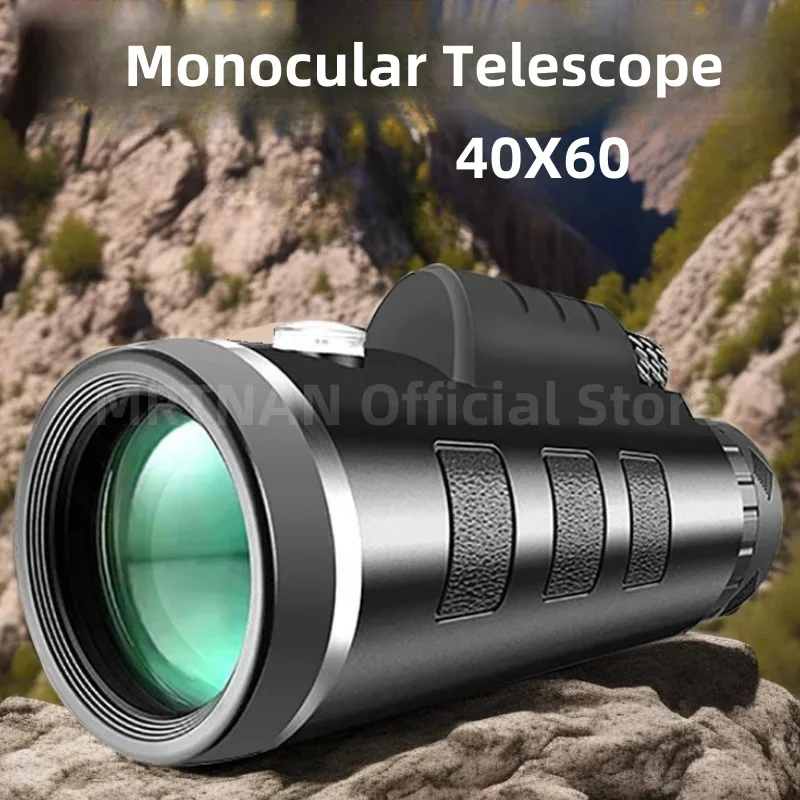 40X60 Powerful Binoculars Long Range Zoom HD BAK4 Portable Prismatic Professional Telescope Monocular for Hunting