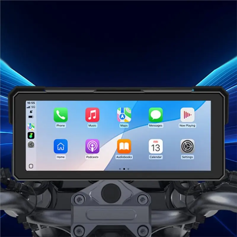 A95E-MP5 Player 8.1Inch Waterproof Motorcycle Navigation Screen Bluetooth Portable Wireless Carplay Android Auto