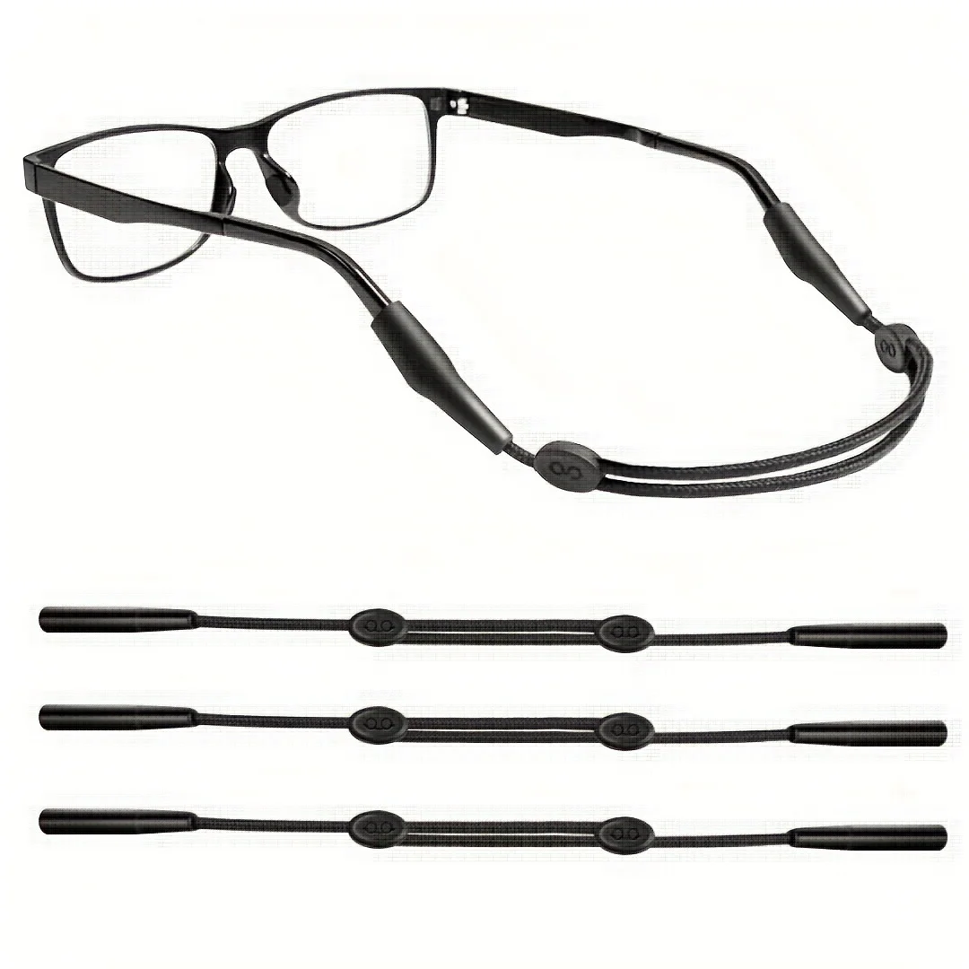 3pcs Glasses Strap Sports Eyeglasses Strap Holder For Women Men, Adjustable Sunglasses Strap Eye Glasses String Strap
