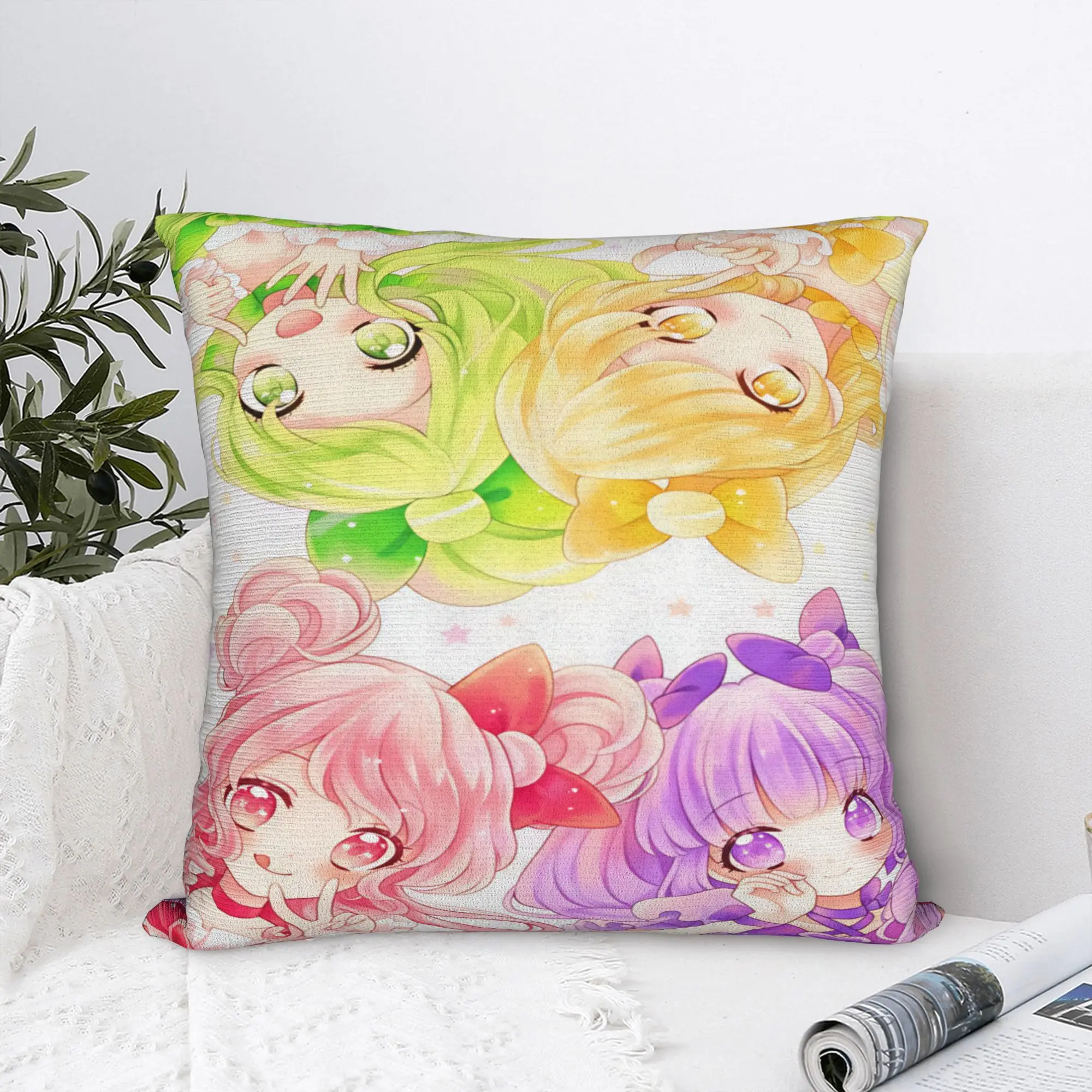 Pretty Cure  Pillow Cover  Comfy Cushion Cover Novelty Pillow Case For Living Room Bed Chair