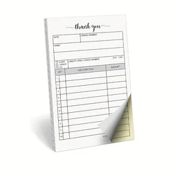 1 receipt book, carbonless paper - sales order, small business invoice book - (50 each white/yellow)