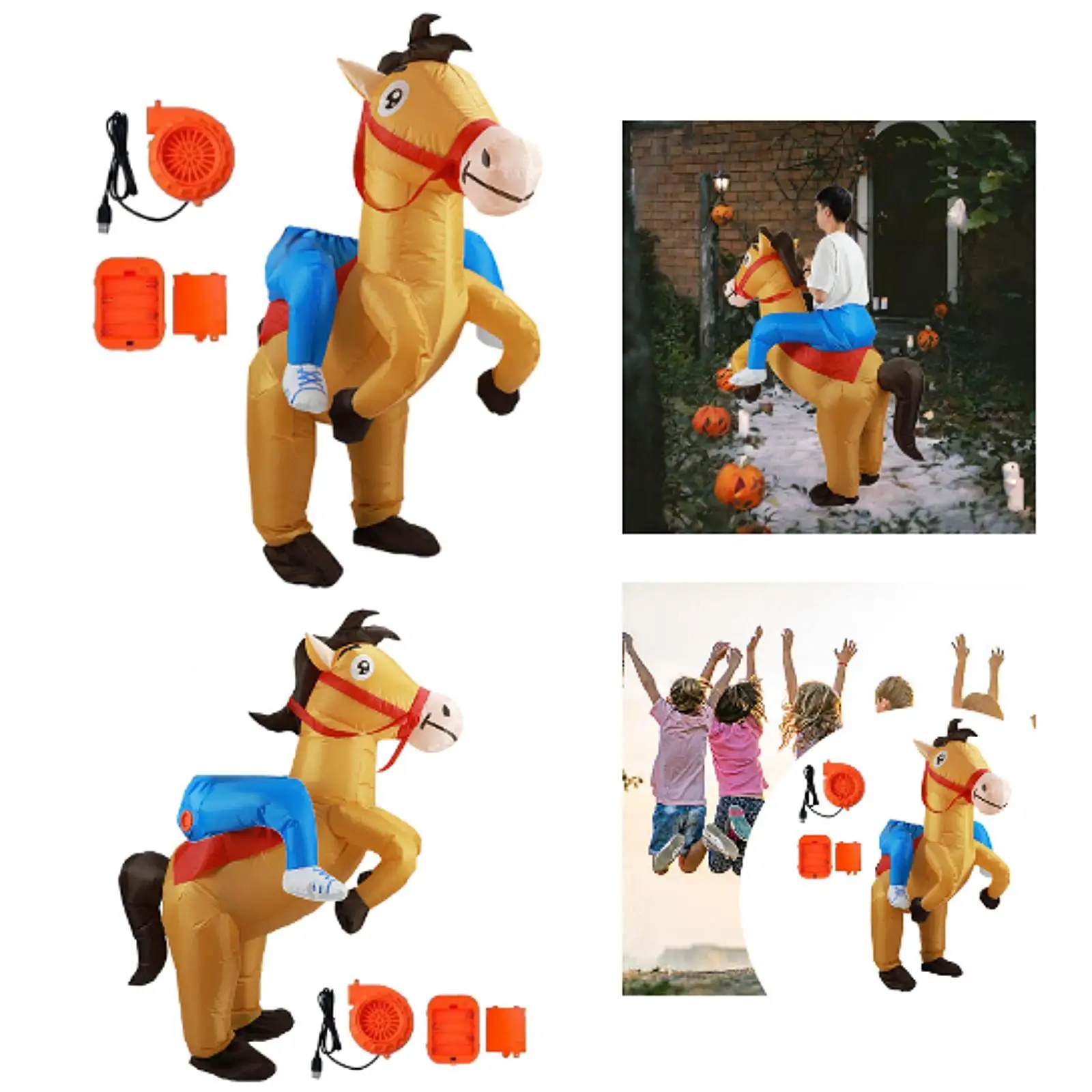 زي ركوب الخيل القابل للنفخ لعرض عطلة الهالوين #2