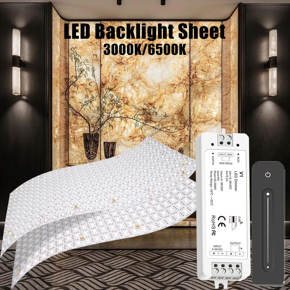 DC24V Flexible LED Sheets for Kitchen Marble Countertop Backlight 490* 245Mm 242LED Panel Light for Advertising V1 LED Dimmer