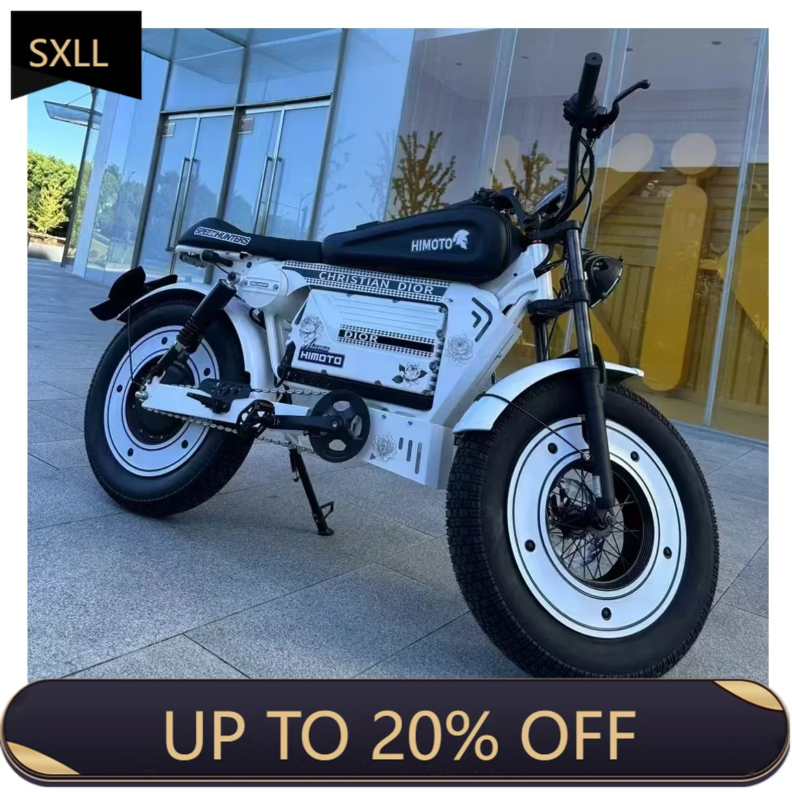 

SXLL Fastest Retro 100km Series Cafe Racing American Adult Electric Off-Road Vehicle 20x5.0 Retro Electric Bike 1500W Ebike Fat