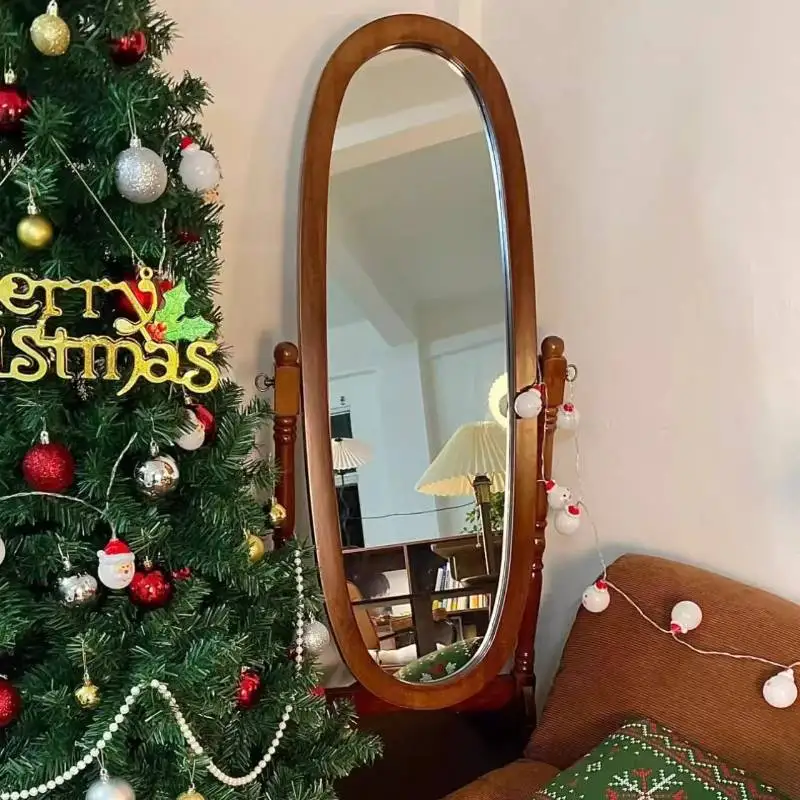 

Unique Wooden Mirrors Full Body Design Nordic European Apartments Floor Mirrors Luxury Modern Miroir Sur Pied Furniture Home