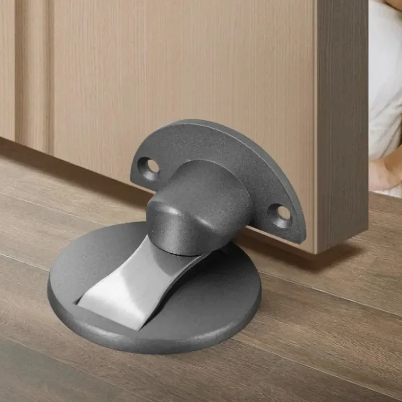 New! For Punch-free Windproof Mechanical Self-locking Door Stop Door Stopper Invisible Magnetic Door Stopper Stainless Steel
