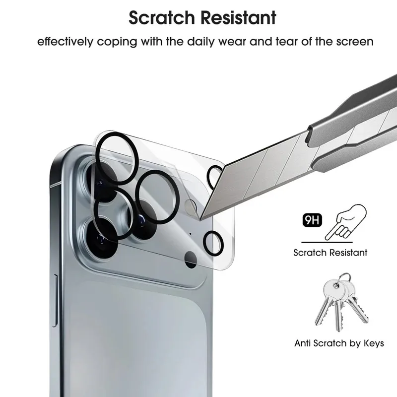 3PCS Pelindung Lensa Kamera Kaca Tempered untuk IPhone 17 ProMax/17 Pro/17 Air/16 Plus Film Pelindung Lensa HD Jernih Tahan Air