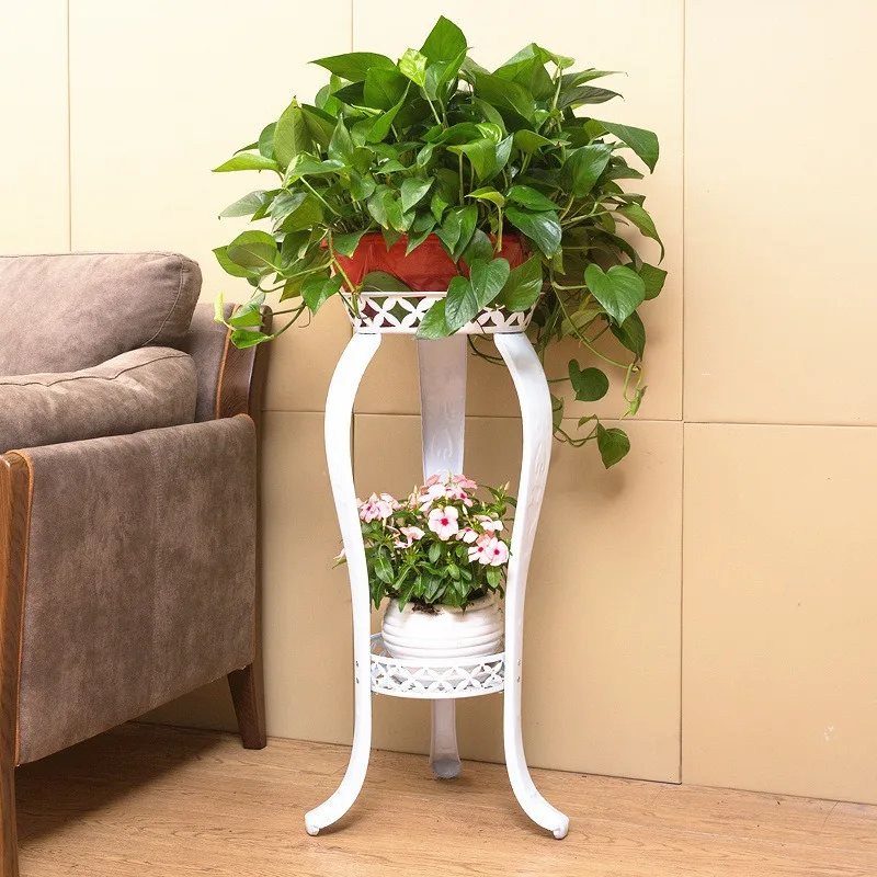 Special Offer European Plant Stand, Iron Flower Rack, Indoor Bonsai Shelf Green Rose Home Organizer, Office Balcony Storage 122