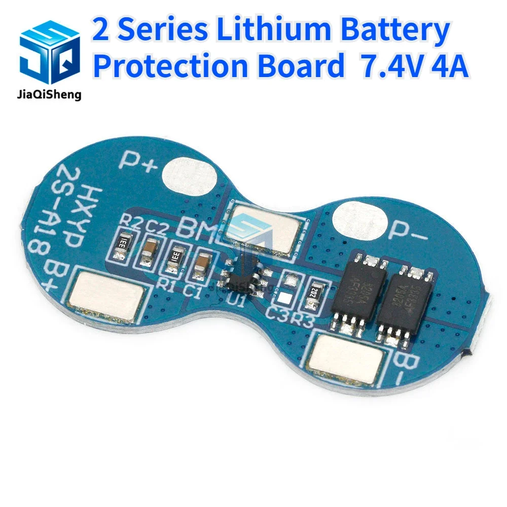 2S 2 Series Li-ion 18650 Lithium Battery Charger Protection Board 7.4V 4A BMS Module DC 9V 12V CC CV Short Circuit Protection