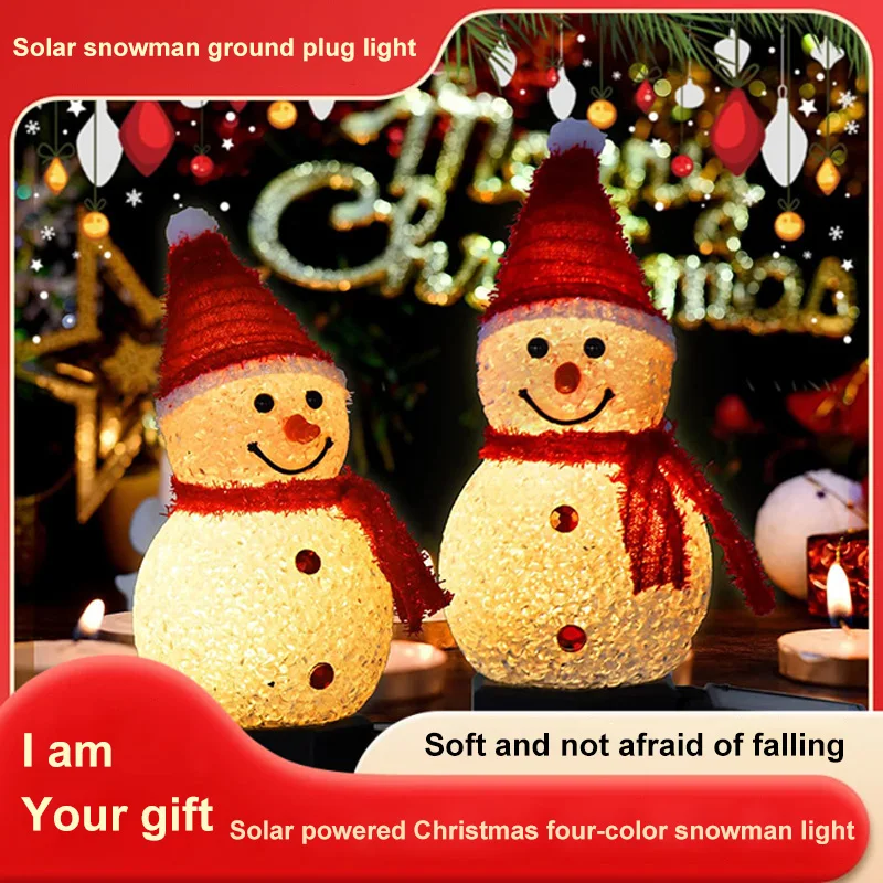 Solar Snowman Ground Mounted Lawn Light Christmas Day Light Garden Atmosphere Decoration Courtyard Landscape Light