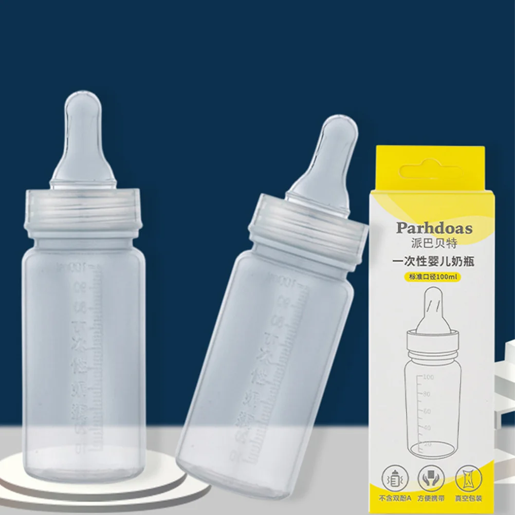 4 Pcs Feeding Bottle Baby Milk for Plastic Scale Bottles 0-3 Months Newborn Toddler