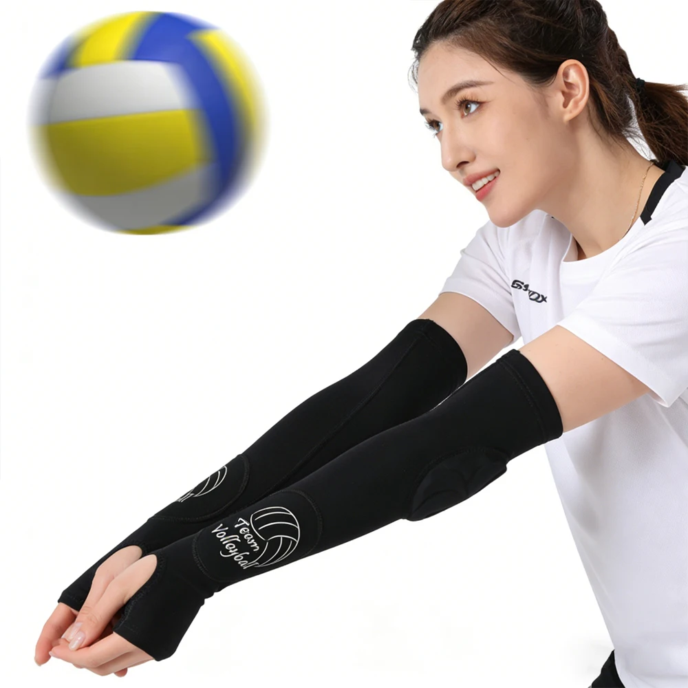 Elastic Volleyball Arm Guards with Finger Sleeves - Enhanced Impact Resistance for Elbow/Wrist & Ball Bounce Protection