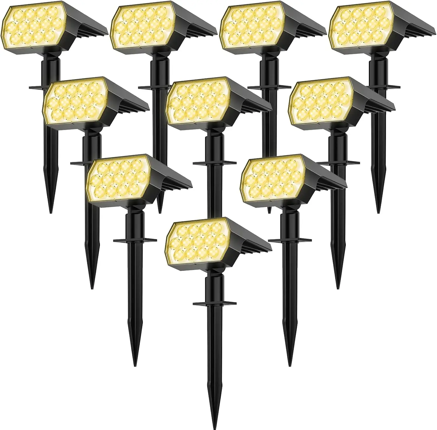 Solarstrahler für den Außenbereich, 52 LEDs, 3 Modi, Solar-Landschaftsstrahler, IP65, wasserdichte Wandleuchten für Gehweg, Hof, Garten – Detail 12