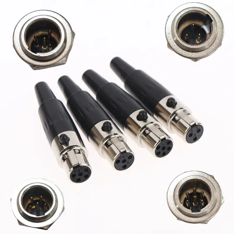1Pcs Mini XLR Audio Straight Connector Small 3/4/5/6 Pin Female/Male Plug Male Socket For Microphone Cable