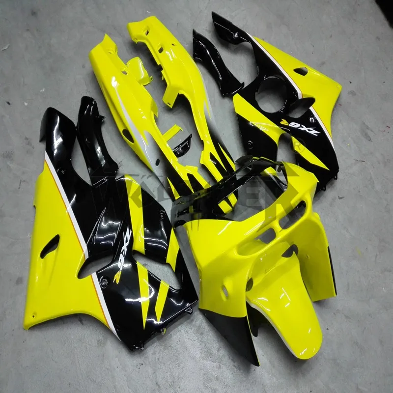 Custom motorcycle plastic cover for ZX-9R 1994 1995 1996 1997 yellow ABS fairing green+gifts